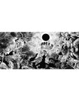 Berserk Eclipse desk pad featuring the Black Sun surrounded by demons, 36x16 inches, perfect for fans seeking to add dark intensity and raw emotion to their workspace.