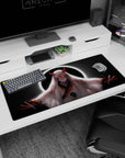 Artistic 36x16 inches desk pad with Kaguya Ōtsutsuki, capturing her ethereal beauty and divine energy, perfect for fans of Naruto.