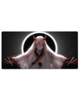 Mouse pad featuring Kaguya Ōtsutsuki, 32x16 inches, with her celestial form and light halo, symbolizing cosmic balance and divine energy.