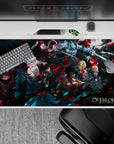 Dynamic 40x20 desk pad showcases Ainz Ooal Gown's fearsome presence with powerful Overlord allies for fans