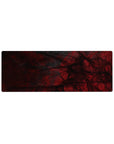 Compact 32x12 inches mouse pad featuring the Crimson Veil Abstract design with deep red and black patterns, perfect for adding bold flair to smaller desks.