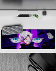 Compact 32x12 inch mouse pad highlighting Gojo's overwhelming energy and iconic style for fans