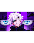 40x20 inch desk pad featuring Satoru Gojo with iconic blue eyes and limitless power for Jujutsu Kaisen fans