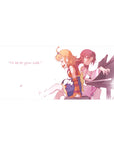 Anime girl desk pad 36x16 inches with two girls at a piano bench, petals, and I’ll be at your side text.