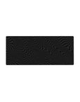 Mouse pad featuring black wavy pattern design, 28x12 inches, with monochrome flowing lines for a sleek, calming vibe in any workspace.