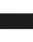 Mouse pad featuring black wavy pattern design, 36x16 inches, with monochrome tones and flowing lines for a calming, sleek workspace aesthetic.