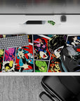 Persona 5 desk pad 36x16 inches featuring Joker and gang in vivid reds and greens, capturing comic-book chaos.