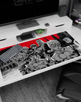 Golden Wind design on 40x20 desk mat perfect for celebrating JoJo's vivid storytelling and iconic characters