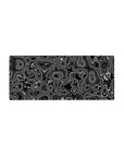 Streamlined Abstract Topographic desk mat 28x12 featuring swirling lines for bold yet calming workspace flair