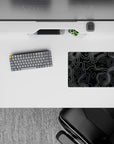 14x10 inches mouse pad with monochrome contour flow, blending organic design and modern elegance for a stylish workspace.