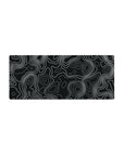 Mouse pad featuring dynamic monochrome contour flow with sleek black and white lines, 28x12 inches, perfect for adding modern elegance to your workspace.