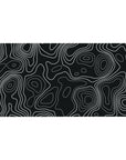 Desk pad featuring sleek black and white topographic lines in the Monochrome Contour Flow design, 40x20 inches, perfect for adding minimalist elegance and dynamic style to your workspace.