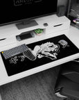 Playful yet fierce artwork on 36x16 mouse pad captures Gear 5's essence in vivid monochrome detail