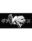 Gear 5 mouse pad 36x16 with black-and-white intensity for immersive One Piece-themed decor and setups