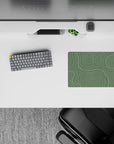 14x10 inches mouse pad with elegant topographic patterns in soothing green tones, ideal for creating a serene and stylish environment at your desk.