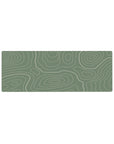 Compact 32x12 inches mouse pad featuring a calming green backdrop with elegant topographic lines, perfect for creating a serene and modern look in smaller workspaces.