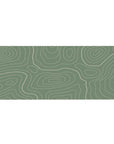 Sage Topography Flow desk pad featuring a soft green backdrop with elegant topographic lines, 36x16 inches, perfect for adding peaceful sophistication to your desk.