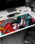 Large 40x20 inches mouse pad with Yoru, red tendrils, golden eyes, and chaos for a bold and high-energy anime battle vibe.