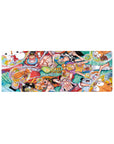 Compact 32x12 inches mouse pad featuring the Straw Hat Pirates from One Piece, enjoying bubbles and playful moments with adorable animals.