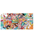 Mouse pad featuring the Straw Hat Pirates from One Piece, 32x16 inches, enjoying bubbles and fun moments with animals in a colorful design.