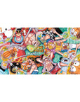 Desk pad featuring the Straw Hat Pirates from One Piece, 40x20 inches, in a whimsical scene with bubbles and adorable animals, capturing joyful energy.