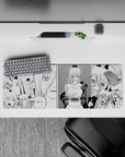 32x12 inches mouse pad with Power, wild expressions, and sharp fangs, capturing the chaotic and unpredictable nature of the character.