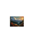 Classic 14x10 inches mouse pad with cozy cabin view, blending mountains, river valley, and sunset for a calming effect.