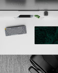 14x10 inches mouse pad with green terrain patterns, blending adventure and modern design for a unique workspace aesthetic.