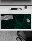 32x16 inches mouse pad with intricate green terrain patterns, blending natural beauty and modern design for a unique desk setup.
