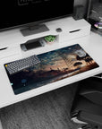 32x16 inches anime mouse pad featuring a lone girl in a pale dress overlooking water and dark brush.