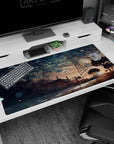40x20 inches anime desk pad showing a lone girl in a pale dress overlooking water and dark brush.