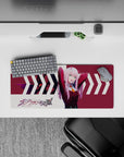 28x12 inches mouse pad with Zero Two from Darling in the Franxx, showcasing her confident energy and dynamic flair.