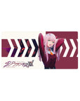 Mouse pad featuring Zero Two from Darling in the Franxx, 32x16 inches, with a striking pose and vibrant, captivating colors.