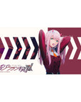 Desk pad featuring Zero Two from Darling in the Franxx, 40x20 inches, with her striking pose and captivating colors.