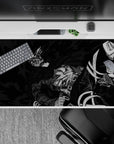 40x20 inches mouse pad with a manga-style design of Levi Ackerman, showcasing his unbreakable will in black and white for dramatic intensity.