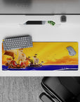 Inspiring 32x12 mouse pad features Thousand Sunny's voyage for fans of One Piece's adventurous spirit