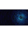 Desk pad featuring synthwave design, 40x20 inches, with a vibrant neon forest scene and the Japanese kanji for "dream" for a surreal, harmonious vibe.