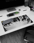 32x16 inches anime girl mouse pad close-up of blushing girl with heart pupils, sweat drop, messy bangs.