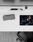 14x10 inches mouse pad featuring Ichigo Kurosaki in a battle-ready stance with glowing blade, shattered debris, and stormy tones.