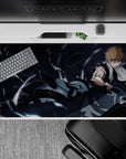 40x20 inches mouse pad showcasing Ichigo Kurosaki in a battle-ready stance, with shattered debris and a glowing blade for an intense Bleach look.