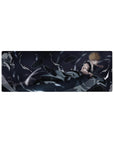 Compact 32x12 inches mouse pad with Ichigo Kurosaki, glowing blade, and shattered debris for a high-energy Bleach-inspired vibe.
