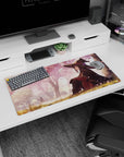 Anime mouse pad 32x16 inches featuring Megumin from Konosuba under sakura, adds calm and magic to your desk.