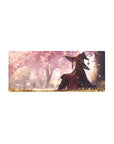 Anime mouse pad 28x12 inches featuring Megumin from Konosuba under sakura blossoms, adding magic and calm to your desk.
