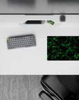 14x10 inches mouse pad with electrifying green grid flow, bringing intensity and futuristic style to your workspace.