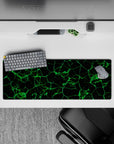32x12 inches mouse pad with vibrant green geometric lines, creating a bold, tech-inspired aesthetic for your desk setup.