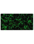 Mouse pad featuring neon green geometric lines on a dark background, 32x16 inches, perfect for adding bold, energetic style to your workspace.