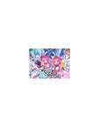 Sound Voltex Exceed Gear classic anime girl mouse pad, twin heroines on hex-grid, 14x10 inches.