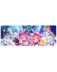 Sound Voltex Exceed Gear anime girl mouse pad 32x12 inches with twin heroines, hex-grid, rifles.