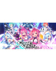 Sound Voltex Exceed Gear anime girl desk pad 36x16 inches with twin heroines, logo, and rifles.