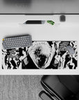 32x12 inches mouse pad with Jujutsu Kaisen’s black-and-white design, capturing cursed energy and the intensity of inner turmoil.